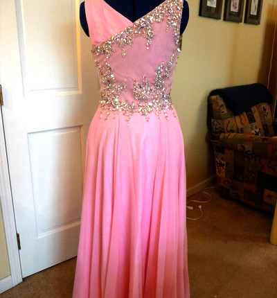 Back of Pink Dress - Midway Through the Alteration